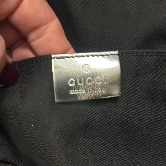 Gucci GG Silver Nylon open tote bag with green,blue,cream nylon stripes - Picture 16 of 17